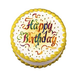 Edible Image Happy Birthday Ribbons 