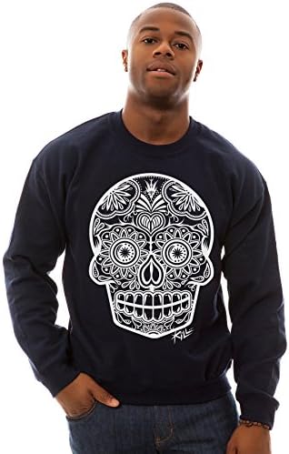 Kill Brand Men's Sugar Skull Crewneck Sweatshirt Small Navy