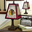 Chicago Blackhawks Memory Company Art Glass Table Lamp NHL Hockey Fan Shop Sports Team Merchandise