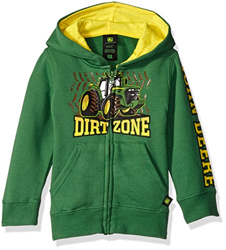 John Deere Toddler Boys Dirt Zone Fleece Zip Hoodie, Green, 4T