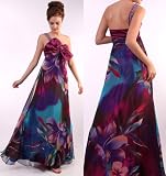 170 Floral Sequin Strap Silk Gown Evening Dress
