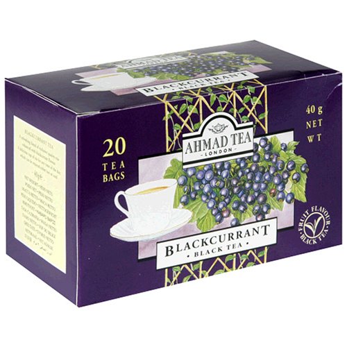 Ahmad Tea Blackcurrant Tea, Tea Bags, 20-Count Boxes (Pack of 12) by Ahmad
