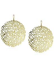 Devon Leigh "Bold Gold" 18k Gold Dipped Carved Disc Earrings
