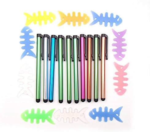 10pcs Stylus/Styli Touch Screen Cellphone Tablet Pen + 10pcs Silicone Fish Bone Earphone Cable Winder Wrap for iPhone 6 6 Plus 5S 5c 5 4S 4, iPad 2 3 4 iPad Air iPad Mini, Samsung Galaxy S4 S3 S2 Note 3 2 Tab 8.0 Note 8.0 10.1, Sony Xperia, Kindle fire, Motorola Zoom , BlackBerry Z10, Google Nexus, Android Tablet