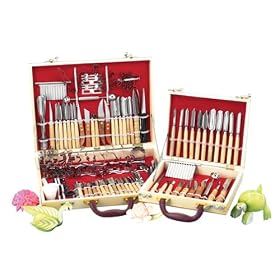 International Culinary Carving Set 80 Piece, Wood Case by Harold Import Company, Inc.