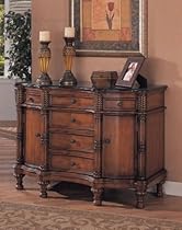 Hot Sale Coaster Beautiful Black Marble Top Entry Way Accent Bombe Chest