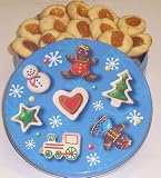 Gourmet Food : Scott's Cakes 1 lb. Apricot Butter Cookies in a Christmas Cookie Tin