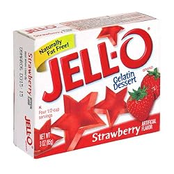 Jell-O Gelatin Dessert, Strawberry, 3-Ounce Boxes (Pack of 24)