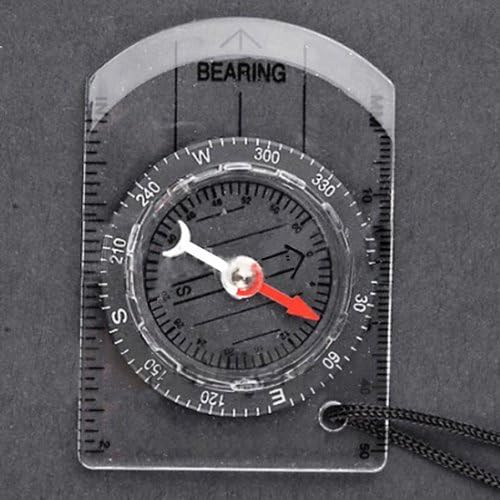 Mini All in 1 Outdoor Baseplate Compass Map MM INCH Measure Ruler.