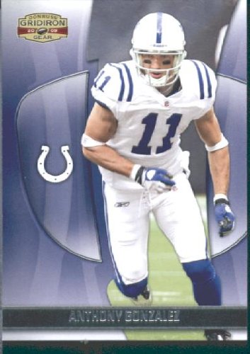 2009 Donruss Gridiron Gear Football Card # 4 Anthony Gonzalez Indianapolis Colts Mint Condition- Shipped In Protective Screwdown Display Case!