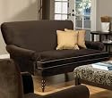 Avenue Six Curves Chocolate with Mocha Piping 68 Sofa