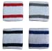 GOGO⢠Thick Two Color Striped Wristbands (Price/Each), Wristbands, Sweatbands - White/Red