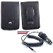 Black Leather Case for Creative Zen Vision M Plus Black Car Charger Cigarette Lighter Adapter for Creative Zen Vision M