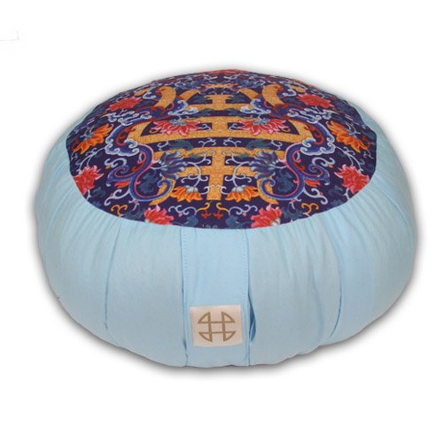 Relaxso Zafu Meditation Cushion, Toile Turquoise