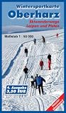 Wintersportkarte Oberharz: Skiwanderwege Loipen und Pisten. Ma�stab 1:50000
