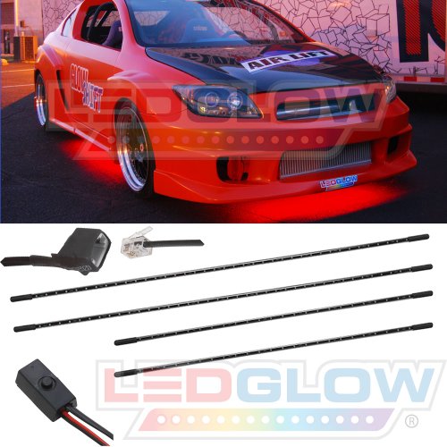 LEDGLOW Red LED Slimline Underbody Underglow Kit Steffen Richterma