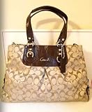 Coach Signature Ashley Carrall Bussiness Satchel Bag Tote 15510 Khaki Mahogany