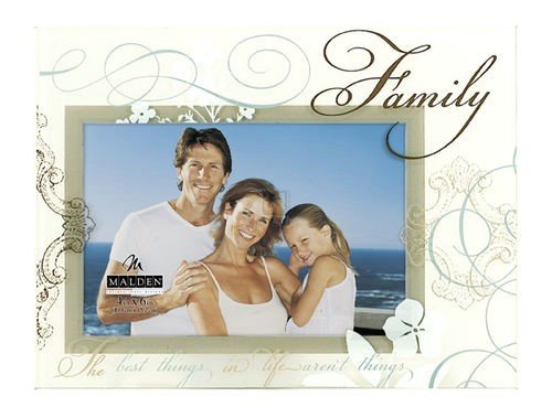 Malden Silkscreen Glass Friends Picture Frame, 4-Inch by 6-Inch