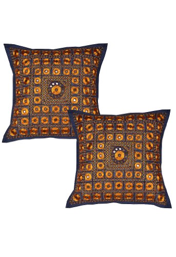 Imagen principal de Diseñador de la vendimia del amortiguador indio étnico Cubiertas 16x16 juego de 2 piezas Por Rajrang