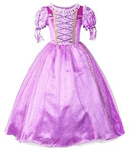 JerrisApparel New Princess Rapunzel Party Dress Costume (6, Purple)