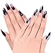 Ejiubas 24 Pcs Metalic Blue and Light Purple Pink Color Changing Full Cover Talone Medium False Nail Tips