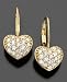 CRISLU 18k Gold Over Sterling Silver Cubic Zirconia Heart Earrings (3/4 ct. t.w.)