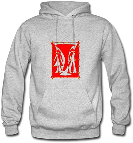 Alien Couple Printed Men Round-collar Hoody - Medium - Electric Grey