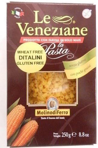Le Veneziane Italian Gluten Free Corn Pasta Ditalini 250 by Molino di Ferro [Foods]