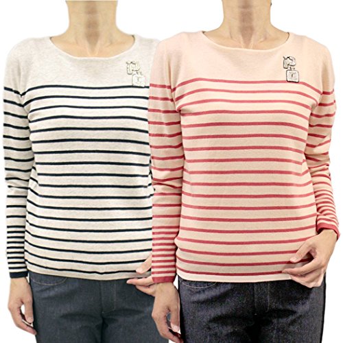 ピッコーネ スタジオ ピッコーネ STUDIO PICONE レディース ニット プルオーバー 長そで クルーネック ボーダー コットン 綿 カシミヤ (pico-w16aw11s)