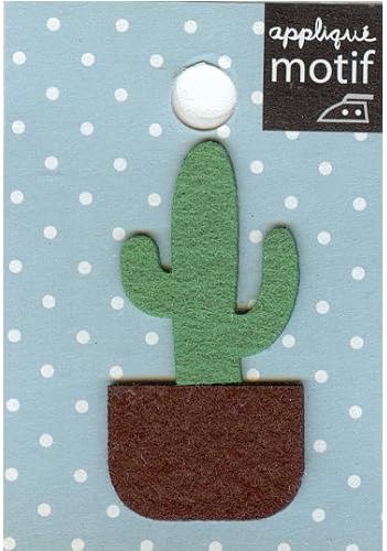 Cactus Design Small Iron-on Applique (patch size:1"x1.75")