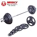 Marcy 140kg Olympic Tri-Grip Cast Iron Weight Plate Set With 7ft Olympic Barbell