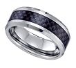 Stunning Men's Carbon Fibre Tungsten Comfort Fit Wedding Band " Size 7 "