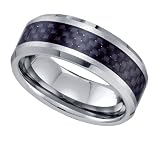Stunning Men's Carbon Fibre Tungsten Comfort Fit Wedding Band " Size 12.5 "