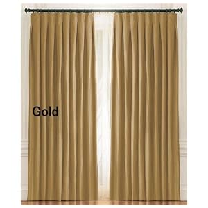 Buy 2 Gold Thai Silk Inverted Pleat Curtain Panels - 24x96 Inches by Fotunoff now!