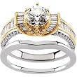 14K Two-Tone Gold Diamond Wedding Set Semimount - 0.67 Ct. - CENTER STONE NOT INCLUDED