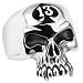 Stainless Steel LUCKY 13 SKULL RING Ring (Available in Sizes 10 to 14)