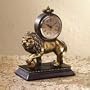 Lion Clock Antique Finish