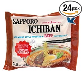 Sapporo Ichiban, Beef, 3.5-Ounce Packages (Pack of 24)