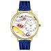 Whimsical Watches Unisex Bunco Royal Blue Leather Watch #G0430010