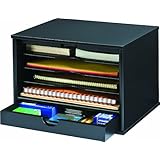 Victor Wood Midnight Black Collection, 4-Shelf Desktop Organizer, Black, (4720-5)