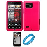 Hot Pink Premium Soft Silicone Skin Cover for Verizon Wireless Droid Bionic ....
