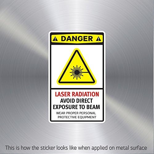 Hobby Decal Danger Laser Radiation Avoid Direct Exposure To Beam Wear Prope (8 X 4.95 In)