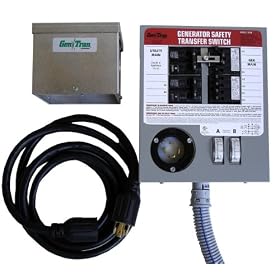 GenTran 3028K 30 Amp 8-Circuit Transfer Switch/Power Inlet Box/Power Cord Kit For Up To 7,500-Watt Generators