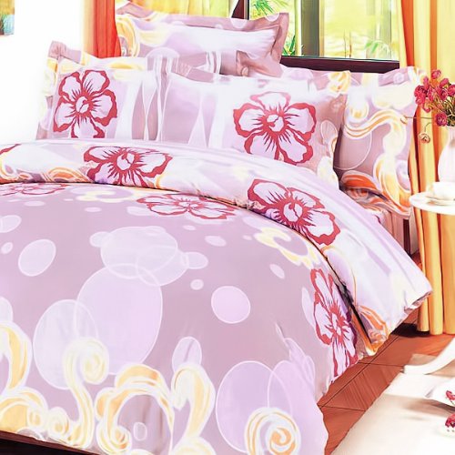 Blancho Bedding - [Misty Roses] 100% Cotton 4PC Comforter Cover/Duvet Cover Combo (King Size)