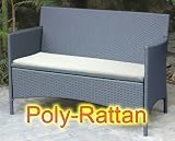 Eigenschaften Mendler  / Poly-Rattan Sofa + Gartenbank anthrazit 118x48x77cm
