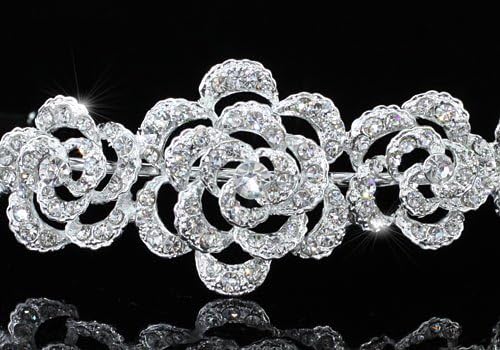 Bridal Wedding Rose Crystal Headband Tiara