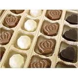 Gourmet Food : Box of 16 assorted Belgian Luxury Chocolate in Gold Signature Box, Saxon Chocolates