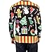 Holiday Symbols All Over Black Long Sleeve Ugly Christmas T-Shirt