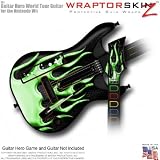 Metal Flames Green Skin fits Band Hero, Guitar Hero 5 & World Tour Guitars for Nintendo Wii (GUITAR NOT INCLUDED) by WraptorSkinz
