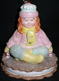 Girl On Ice Cream Cookie Sled 3 Christmas Ornament #W5355
